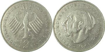 2 Dm Brd Heuß 73j a Planck Rohling, Verzenden