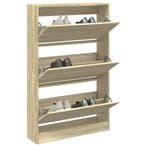 vidaXL Schoenenkast 80x21x125,5 cm bewerkt hout sonoma, Verzenden, Nieuw