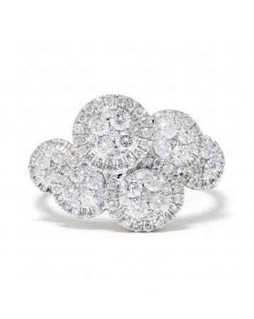 Cocktailring - 14 karaat Geel goud - 0.98ct. tw. Diamant