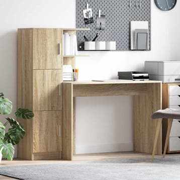 vidaXL Bureau Sonoma Eiken 133.5 x 50 x 124 cm 2 st, Verzenden, Nieuw