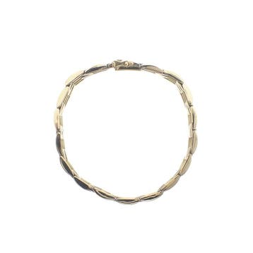 Gouden tankschakel armband (Schakelarmband), Ophalen of Verzenden, Gebruikt, Goud, Goud