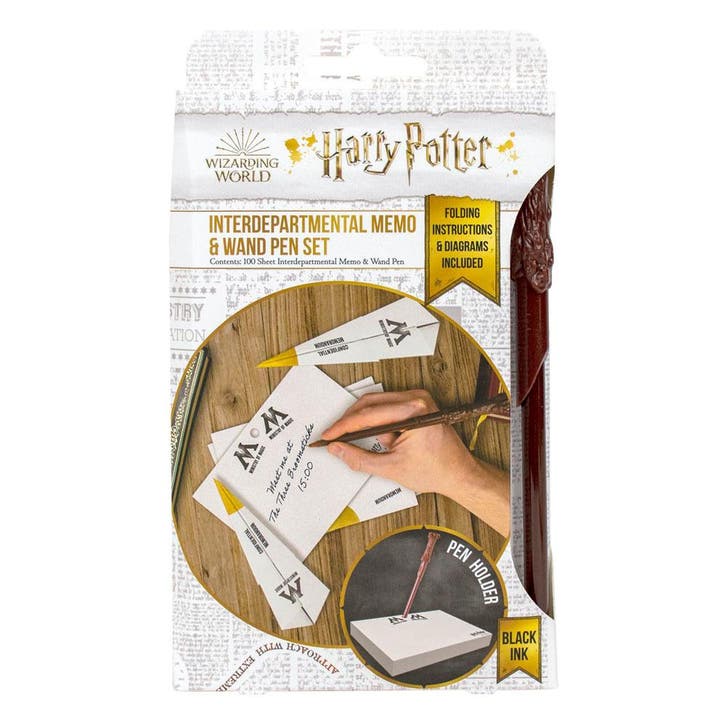 Harry Potter Interdepartmental Memo with Wand Pen Set Hogwar, Verzamelen, Harry Potter, Nieuw, Ophalen of Verzenden