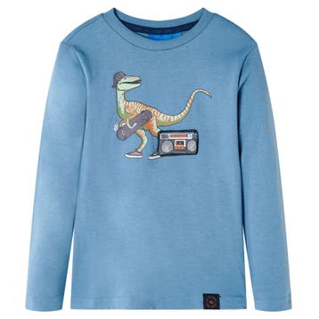 vidaXL Kindershirt met lange mouwen 92 medium blauw, Verzenden, Nieuw