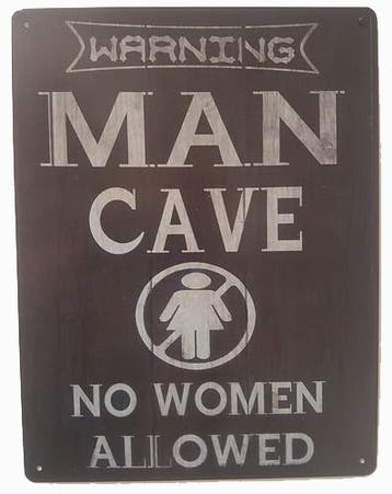 Warning man cave no woman allowed reclamebord, Ophalen of Verzenden, Nieuw