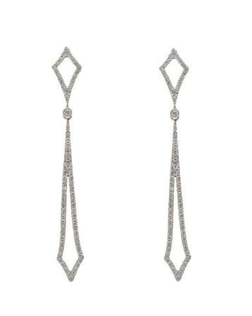 Statement oorbellen - 14 karaat Witgoud - 0.56ct. tw.