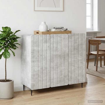 vidaXL Dressoir Betongrijs 89 x 34,5 x 82 cm Bewerkt hout, Verzenden, Nieuw, Overige houtsoorten, Minder dan 50 cm