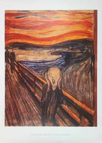 Edvard Munch (after) - The Scream - Schrei - Artprint - 70 x