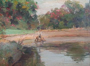 Michel Fronti (XIX-XX) - Tableau fontaine provencal M.Fronti