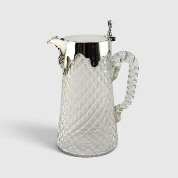 HR - Kruik - 19th C - Decanter - Kristal, Verzilverd -