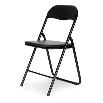 Klapstoelen Set 4 Zwart Eco-leer | Nieuw | Scherpe Prijs, Huis en Inrichting, Stoelen, Zwart, Nieuw, Leer, Ophalen of Verzenden