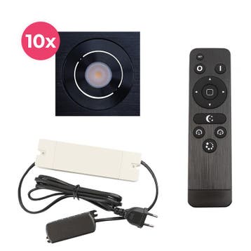 10 kantelbare veranda spots Rona vierkant, IP44, met, Ophalen of Verzenden, Nieuw