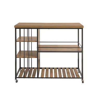 Serveerwagen 5 Planken Industrieel – Metaal en MDF 110×92×45, Verzenden, Nieuw