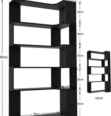 5-Laags Hoekboekenplank met LED-Licht, Huis en Inrichting, Verzenden, Nieuw