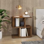 vidaXL Nachtkastje 50x30x51,5 cm bewerkt hout bruin, Huis en Inrichting, Slaapkamer | Nachtkastjes, Minder dan 45 cm, Verzenden
