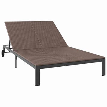 vidaXL Ligstoel poly rattan Bruin, Verzenden, Nieuw
