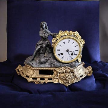 Portico klok - Antiek Brons - 1800-1850 - Bronzen pendule, Antiek en Kunst, Antiek | Klokken