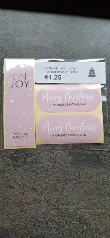 15x Kerstmix Roze (Stickermix, Stickers), Ophalen of Verzenden, Nieuw, Meerdere stickers