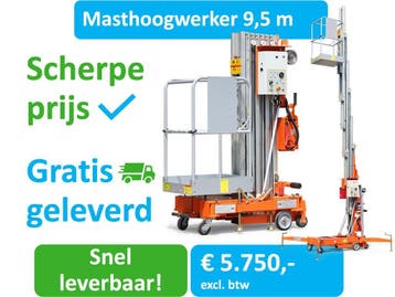 Masthoogwerker | Hoogwerker 9,5 m | Dingli GTWY9.5-1300, Ophalen of Verzenden