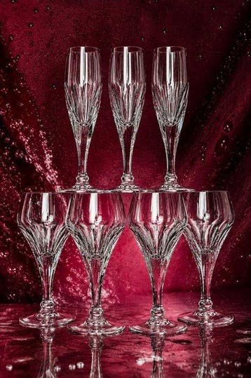 WMF - Drinkset (8) - geslepen kristal - Champagne- en