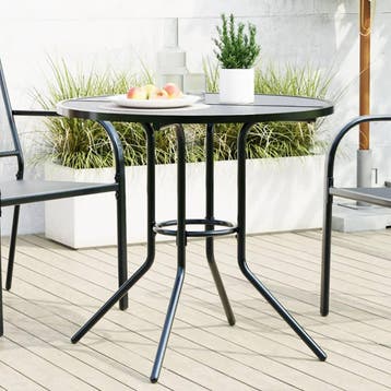 vidaXL Terrastafel rond Ø80x72,5 cm gepoedercoat staal, Tuin en Terras, Tuintafels, Verzenden, Nieuw, Metaal