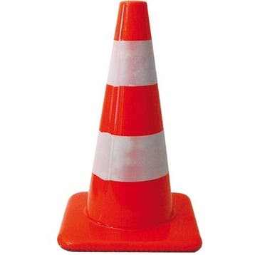 Verkeerskegel oranje 2 banen reflectie 50 cm flexibel, Nieuw
