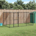 vidaXL Hondenkennel met dak 7,26 m² staal, Dieren en Toebehoren, Verzenden, Nieuw