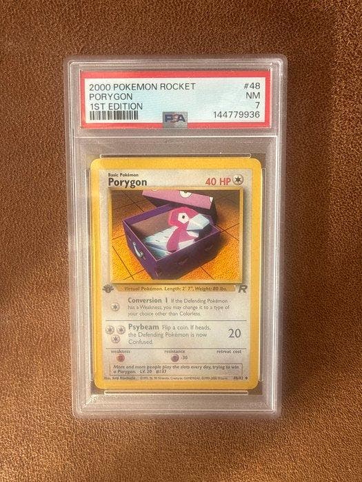 Pokémon - 1 Graded card - Porygon #48 First edition - PSA 7, Hobby en Vrije tijd, Verzamelkaartspellen | Pokémon