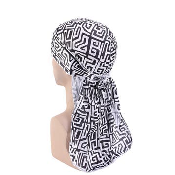 Durag / Du-rag / Do-rag / Bandana - Unisex - Mud cloth Zwart, Ophalen of Verzenden, Nieuw