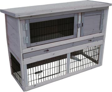 Konijnenhok Flamingo Loft Cottage Grijs – Houten Buitenho., Dieren en Toebehoren, Knaagdieren en Konijnen | Hokken en Kooien, Verzenden