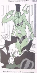 Neptunus in de Zandvoortse Raad op spotprent (lijst optie), Verzenden