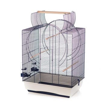 Vogelkooi Duvo Emma Cabrio Grijs/Donkerblauw – Parkietenk., Verzenden, Nieuw, Overige materialen, Vogelkooi