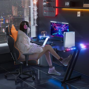 Gaming bureau - Gaming desk - Gaming tafel - 120x60 cm - Zwa, Verzenden, Zo goed als nieuw