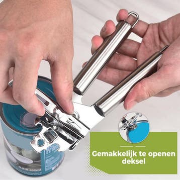 HI NATURE™ Blikopener - RVS Handmatige blikopener -, Ophalen of Verzenden, Zo goed als nieuw