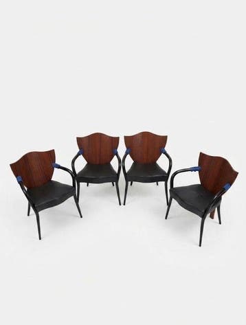 scarabas - Borek Sipek - Stoel (4) - armstoel - Hout, Leder,
