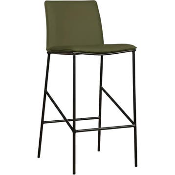 Leren barkruk hoog Favor - Toledo Olive (olijf/groen) -, Nieuw, Leer, Ophalen of Verzenden, 90 cm of meer