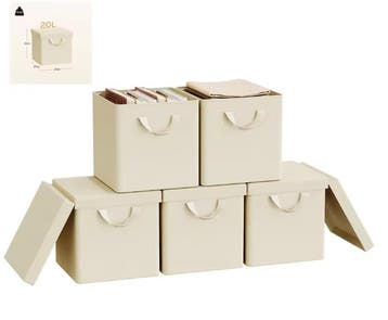 Opvouwbare Opbergboxen met Deksel – Set van 3/5 voor Kast, Huis en Inrichting, Woonaccessoires | Kisten, Verzenden, Nieuw