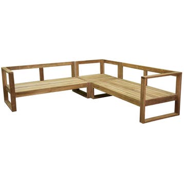 Dubai hoek loungeset 3 delig teak, Ophalen of Verzenden, Nieuw, Teakhout