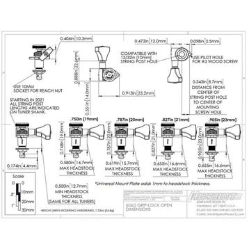 Hipshot HS6K1GL0CST guitar tuner upgrade kit, 6 inline, Muziek en Instrumenten, Ophalen of Verzenden, Nieuw