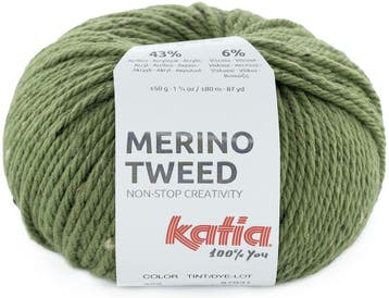 Katia Merino Tweed - 322 Mosgroen - Merinogaren, Ophalen of Verzenden, Nieuw