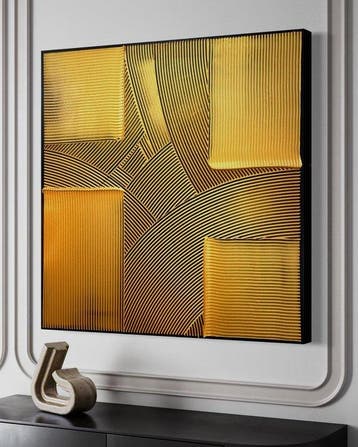 Sarah Schwarzl - Frequency GOLD ON NAVY (Frame included)