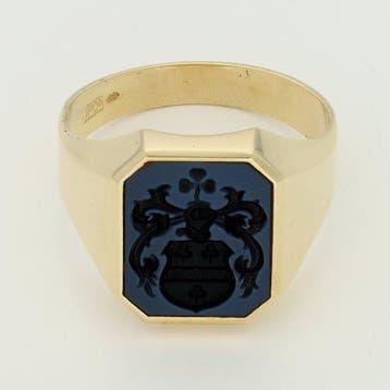 Ring - 14 karaat Geel goud - Lagensteen, Sieraden, Tassen en Uiterlijk, Nieuw