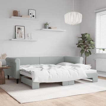vidaXL Slaapbank met onderschuifbed 90x200 cm fluweel, 90 cm, Eenpersoons, Verzenden, Nieuw