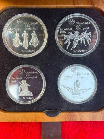 Canada. 5, 10 Dollars 1976, 4 x Olympic coins (Zonder