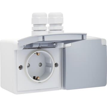 Spuitwaterdicht dubbel horizontaall stopcontact 16 A/250VC, Auto-onderdelen, Ophalen of Verzenden, Nieuw