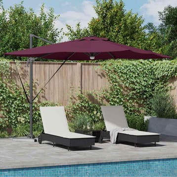 vidaXL Roma Parasol Rood 286 x 284 x 270 cm Aluminium en, Verzenden, Nieuw, 2 tot 3 meter