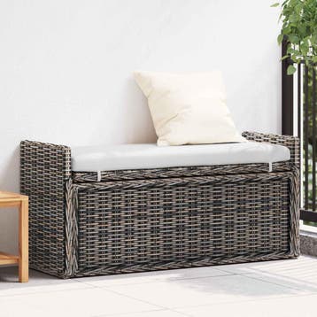 vidaXL Opslagbank GENDT Zwart gewassen 110 x 40 x 50 cm, Verzenden, Nieuw