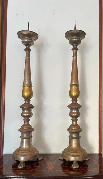 Kaarsenhouder (2) - Brons - Kandelaar met kaarsenhouder
