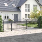 vidaXL Tuinhekgate met gebogen top Assen Grijs 500 x 100 cm, Verzenden, Nieuw
