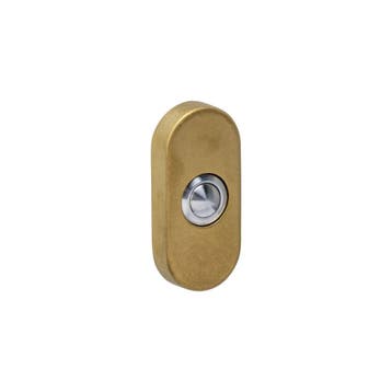 Intersteel deurbel ovaal 65x30x10mm verdekt - PVD messing, Verzenden, Nieuw