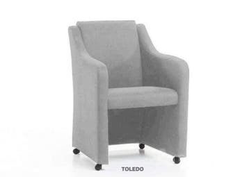 Eetkamerstoel Toledo - eetkamerstoelen - Zilver, Nieuw, Stof